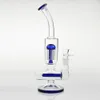 12" Glass Bong 8 Arm Percolator Recycler Hookah Water Pipe Perc Tobacco Smoking Pipes Heady Dabber Bubbler Beaker Bongs 14mm Bowl