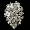 Broches, broches Royal Vintage Cluster Clear Crystal Strass Foiled Leaf Teardrop Déclaration en forme de poire Pins Mariage Bijoux de mariée