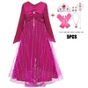 Princesa Vestido para Meninas Roupas Crianças Longsleeve Vestidos Do Partido Dia das Bruxas Carnaval Traje Crianças Natal Vestidos 2-6-7-10 Anos LJ200923