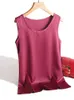 Zjaiss 2022 Lato Kobiety Tank Topy Camis Satin Top Kobiety Styl Camisole Seksowna Kamizelka Bez Rękawów Biała Round Neck Loose Tops Kamizelka Y220304