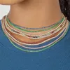 2mm cz tennis choker necklace for women 3 colors white red green elegance multi layer trendy fashion women gorgeous jewelry european design