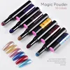 1pcs Magic Mirror Nail Powder Cushion Pen Holographic Laser Nail Art Glitter Solid Chrome Pigments UV Gel Manicure Accessories