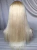 # 613 Blondin spets frontal mänskliga hår peruker brasilianska jungfru raka hår peruker fpr kvinnor