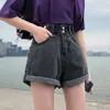 FINEWORDS Multi Button Jean Shorts Women Summer Adjust Waist Sexy Denim Mini Short High Waist Casual Loose Plus Size Shorts Jean LJ200815