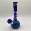 10.6 inch Glass Water Bong Recycler Hookah Smoking Pipe Shisha Beaker with 14mm Male Bowl Curve Perc