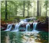 Aangepaste foto wallpapers muurschilderingen voor muren 3D idyllische bosstroom waterval bos landschap schilderen woonkamer TV achtergrond muurpapieren