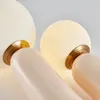 Ny 2 Vit Glas Skrivbord Lampa G9 LED Living Room Bedroom Bordslampa Barnens gåvor Atmosfär Lighting Fixture Home Bedside Lamp