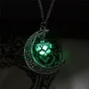 Glow in the Dark Moon Necklace Fluorescence Love Locket Halsband Kvinnor Halsband Fashion Jewelry Will och Sandy New