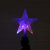 クリスマスの装飾1PCS光沢のある星の木のトップクリスマス装飾透明LED明るいツリートップスターズパーティーフェスティバルホームオーナメント1