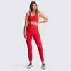 Kadınlar Dikişsiz Yoga Eşofman Moda Seksi Yelek Kısa Yüksek Bel Tayt Tayt Tops Slim Takım Elbise Tasarımcı Kadın Fitness Kalça Skinny 2 adet Setleri