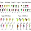 50pcsbox jigs de pêche à la glace d'hiver 13G18G BAIT BAIT DUR LURE BANCEUR DES BAMES DE PISCE POUR LE PRESSE D'HIVER 2201076567689