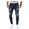 Jeans da uomo Uomo Hip Hop Nero Grigio Pantaloni skinny strappati elasticizzati slim in denim elasticizzato di grandi dimensioni per jogging casual S-3XL1