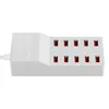 Chargeur USB 50W 10 ports 5V / 10A Station de charge rapide intelligente pour téléphone Samsung Tablet