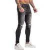 Jeans de jeans magros de gingtto jeans de jeans de jeans Gery Hip Hop Super Skinny Slim Slim Fit Ripped Streetwear Big Size 201111