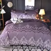 Nordic Flower Bedding Set 2 / 3pcs Luxury Lace Duvet Sats Commanter Quilt Cover Cover Single Double Queen King Storlek Ingen lakan 210316