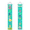 Happy Easter Door Banner Bunny Eggs Rabbit Printing Theme Spring Event Couplets Sign Outdoor Porch Decoration