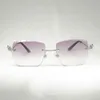 2022 Fabrik Großhandel Neue Vintage Diamond Cut Oversize Sonnenbrille Männer Leopard Stil Gafas Retro Shades Frauen Brille Für Reiten randlose Brille