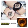 Модные мужчины Женщины цифровые часы Ins Popular Pink Gold Sport Watch для женского светодиодного 5ATM Водонепроницаемые наручные часы Lover Lister
