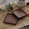 Wooden Coaster Round Square Natural Beech Wood Black Walnut Cup Mat Coffee Caps Coaster Bowl Plates Table Ware Insulation Tools w-00486