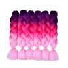 100g 24 pollici singolo ombre colore verde rosa estensione dei capelli sintetici twist jumbo intrecciatura kanekalon