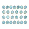 Design Popular Diy Jóias Bangle Colar Charms Colorido Esmaltado 12mm Liga Charme English Letter 26pcs / Set