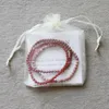 MG0057 Set di braccialetti mini pietre preziose da 4 mm all'ingrosso Bracciale con corniola rodolite da donna Pietra rossa naturale Gioielli Mala Yoga