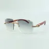 2022 Bouquet Diamond Sunglasses 3524014 with Natural original wooden glasses and cut Lens 3.0 Thickness
