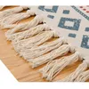 Retro bohemian mão tecida algodão linho tapete de cabeceira geométrico tapete de piso de sala de estar quarto tapete casa decoração 201214
