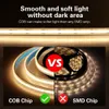 COB LED Strip Light 480 LED-lampor Hög densitet Flexibel 3000K 4000K 6000K IP67 Vattentät LED-tejp DC12V 24V 5m / Lot