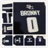 Maglia da basket personalizzata SCS #0 Bronny James Jr. 2020 Navy NCAA Sierra Canyon High School S-3XL