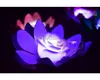 Lampe LED artificielle en forme de fleur de Lotus flottante, diamètre 17 cm, avec lumières colorées modifiées, fournitures de décoration pour fête de mariage