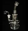 2024新しい10インチの高さの水ギ1インチKlein Glass Bong Dab Rig Oil Rigs Glassesリサイクル喫煙水道管機能ボウルジョイント14 mm厚のガラス