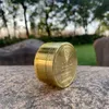 1 x 3部50mmゴールド亜鉛合金メタルハーブグラインダースパイスタバコグラインダースパイスクラッシャー