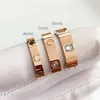 Mode liefde band ringen voor vrouwen accessoires rvs heren luxe sieraden paar engagement gouden rosegold kristal trouwring