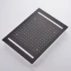 2020 Matt svart dusch set LED nederbörd försänkt tak stort dusch huvud 360 x 500 mm termostatisk högflöde 3 sätt mixer massage kroppsstrålar
