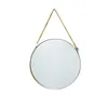 Mirrors Hanging Art Bathroom Wall Mirror Round Gold Frame Decorative Shower Makeup Washroom Miroir Mural Room Decor OA50BM