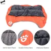 Dog Bed Pet Products Paw Print Kennel för små medelstora stora hundar valp bo mjukt varmt kattvattentät hus y200330