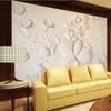 ロビールームのための現代壁紙花の三次元緩和の花の壁紙砂岩3d立体視壁紙