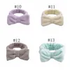 Vrouw wassen gezicht haarband vaste kleur boog hoofdband douche bowknot tulband koraal fleece hoof wrap spa make -up hoofdbanden haar accesso4058755