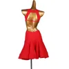 Sexig Latin Dance Dress Kvinna Vuxen V-Neck Performance Kostym Rumba Samba Konkurrens Wear1