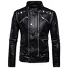 Veste en cuir synthétique pour hommes, avec de nombreuses fermetures éclair, manteau de motard, moto, noir, taille asiatique M-5XL