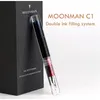 Moonman C1 투명한 스포이드 분수 펜 F NIB 잉크 펜 원래 상자 Y200709