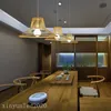 Lustre moderne industriel rétro lampe en bambou salle d'exposition restaurant personnalité créative E27 lustre japonais LED lumières