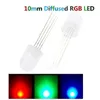 10mm RGB LED Common Anode Diffused light beads; Manual Control 4-Pin Tri-Color