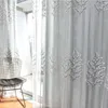 Gardin draperier grå vita gardiner för vardagsrum broderat lyxigt kök sovrum enkelt tulle sheer fönster
