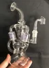 24cm 키가 큰 물 담뱃대 재활용자 봉 Glass Bong Water Pipes Oil Dab Rig