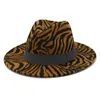 Zebra stripe Jazz Cap Donna Uomo Cappelli a tesa larga Cappello formale Uomo Cappello Panama Donna Feltro Cappellino Fedora uomo Trilby invernale Accessori moda NOVITÀ