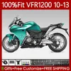 Corpo OEM para Honda Crosstourer VFR1200F VFR 1200 RR CC F 10-13 76No.65 VFR1200X VFR-1200 VFR1200 10 11 12 13 VFR1200RR 2010 2012 2013 2013 Fairing Injecção Brilhante Ciano Blk