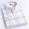 マクロシーメンズSカジュアルシャツレジャーデザイン格子縞の高品質の男性Sソーシャルシャツ100綿半袖男性Sシャツbln lj200925