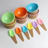 2 pièces/ensemble mignon enfants bébé bonbons couleur crème glacée bols tasse bol réutilisable Dessert glaces bol avec cuillère enfants vaisselle